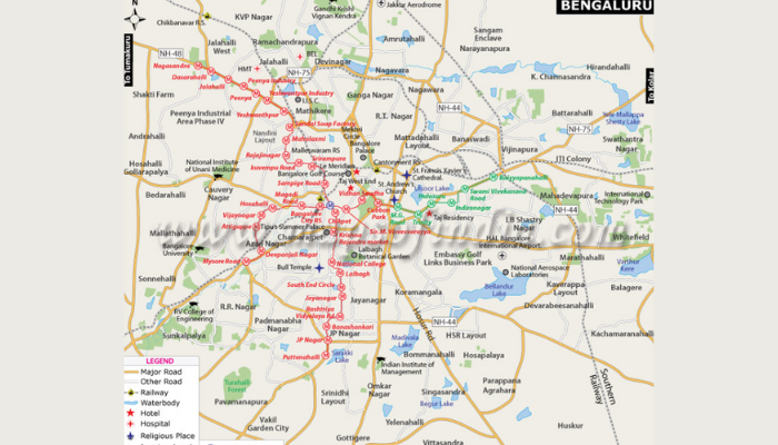 Street Map of Bangalore​